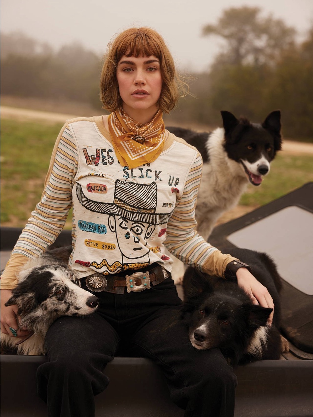 Double D RanchWestern Slick Up tee featuring the art of Bruce Lee Webb RTL $225